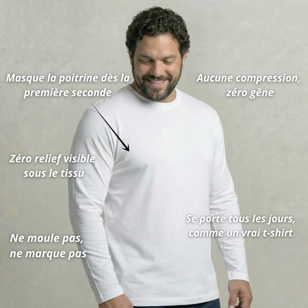 T-SHIRT A MANCHES LONGUES EN COTON STRUCTURÉ