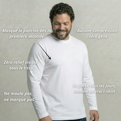 T-SHIRT A MANCHES LONGUES EN COTON STRUCTURÉ