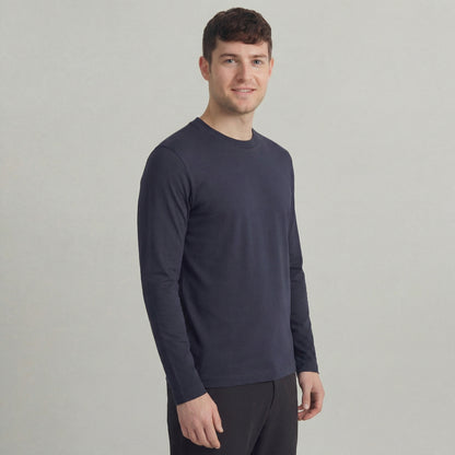T-SHIRT A MANCHES LONGUES EN COTON STRUCTURÉ